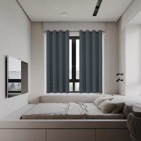 Eider & Ivory™ Insulated Darkening Grommet Top Window Treatment Curtains For Bedroom  Living Room 2 Panels