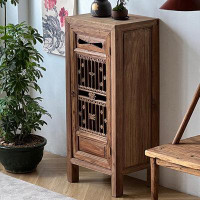 LORENZO Vintage carved grain decorative cabinets all solid wood locker living room