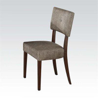 Red Barrel Studio Style contemporain et décontracté, sièges rembourrés, ensemble de chaises en tissu gris et espresso (e