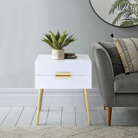 Everly Quinn Josey Side Table With 2 Drawer