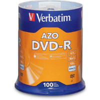 Verbatim DVD Recordable Media - DVD-R - 16x - 4.70 GB - 100 Pack Spindle - 95102