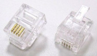 RJ11 Flat Cable Modular Plugs for Telephone Cable - (6P4C) - Cle