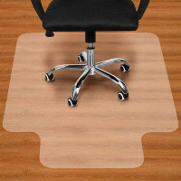 Tinnymod 48"x36" Clear Rectangle Chair Mat With Lip For Hard Surface