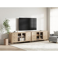 Alcott Hill 116''  TV Stand With Glass Door Entertainment Centre Console Centre Table For Living Room, Bedroom