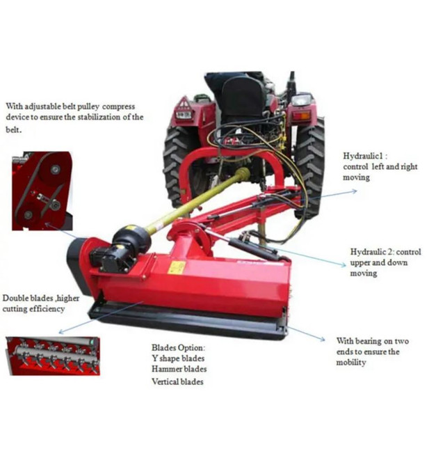 Brand new Cael heavy duty flail mower with hydraulic side shift come with PTO certified warranty included - Call us now! in Outdoor Tools & Storage - Image 4
