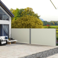 Double Side Awning Screen 236.2" L x 63" H Cream White