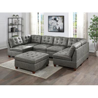 Latitude Run® Living Room Furniture Antique Modular Sectional Set Breathable 7