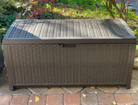 Resin 73-Gallon Medium Deck Box Lightweight Outdoor Storage