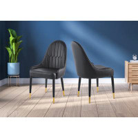 Everly Quinn Modern Leather Dining Chair Set Of 2