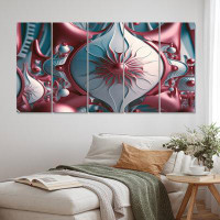 Design Art Abstract Beyond Space And Time - Fractals Wall Art Living Room - 5 Equal Panels
