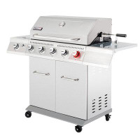 Royal Gourmet Royal Gourmet Ga5404s Deluxe Stainless Steel 5-burner Gas Grill With Rotisserie Kit, Sear Burner, And Side
