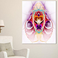 Made in Canada - Design Art Pink Large Symmetrical Fractal Heart Graphic Art on Wrapped Canvas
