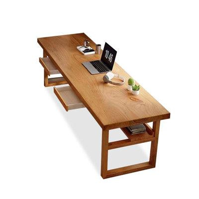 Fortuna Femme 94.49"Brown Rectangular Solid Wood desks in Desks