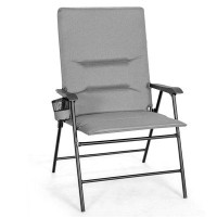 Arlmont & Co. Arlmont & Co. Patio Padded Folding Portable Chair Camping Dining Outdoor Beach Chair Brown