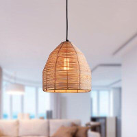 Bayou Breeze Hartshorn 1 - Light Single Bulb Pendant with Wood Accents