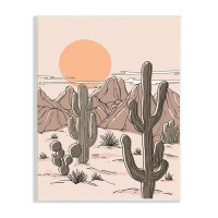 Stupell Industries Sunset Desert Sky Mountain Range Canyon Cactus Plants Giclee Texturized Art by Ziwei Li