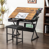 17 Stories Yumisani Drawing Desk with Stool