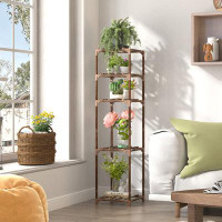 Arlmont & Co. 5-tier wooden plant stand corner flower stand