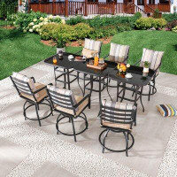 Winston Porter Adolph Square 6 - Person 31.3" Long Bistro Set with Cushions
