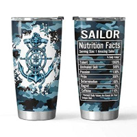 TeexCorp Sailor Nutrition Facts Personalized 20Oz Tumbler, Cold Coffee Tumbler, Custom Tumbler, Tea Tumbler With Lid, Tr