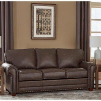 Sofa Web Raval 83" Genuine Leather Rolled Arm Sofa Bed
