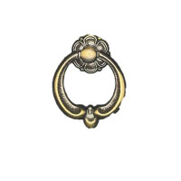 D. Lawless Hardware 1-5/8" Ring Pull with Plate Antique Brass