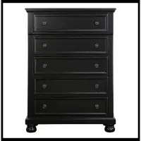 Canora Grey Bedroom Chest 1Pc Wire Brushed Drawers With Ball Bearing Glides_54.25" H x 40" W x 18" D