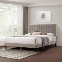 Ebern Designs Sophisticated Dove Tufted Queen Platform Bed In Tungsten Grey - Plush Upholstery