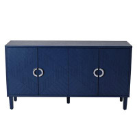 Infinity Stylish And Functional 4-Door Storage Cabinet With Pine Legs And MDF