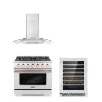 Cosmo Cosmo 3 Piece Kitchen Appliance Package with 36''