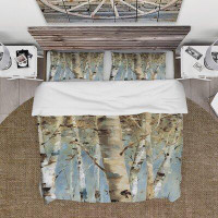 Made in Canada - East Urban Home Birch Forest II Farmhouse Duvet Cover Set
