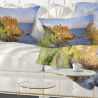 East Urban Home Seascape Dunluce Castle in Northern Ireland Lumbar Pillow