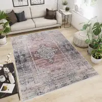 Bungalow Rose Moab Abstract Beige Area Rug