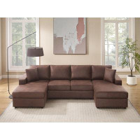 Red Barrel Studio U-Shaped 3 - Piece Faux Leather Sectional