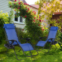 Arlmont & Co. Set of 2 Relaxing Recliners Patio Chairs