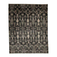 Isabelline One-of-a-Kind Alhed Hand-Knotted 8' x 10' Wool Area Rug in Charcoal