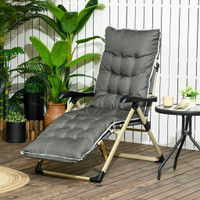 Outdoor Lounge Chair 68.9" L x 26.8" W x 24.6" H Grey