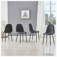 Corrigan Studio Lilyiana Fabric Upholstered Back Side Chair in Grey