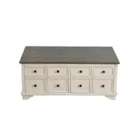 Wildon Home® Dark Grey MDF Top And White Oak Drawer Living Room Storage Desk