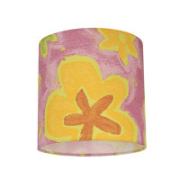 Harriet Bee 8" H x 13" W Fabric Drum Lamp Shade ( Spider ) in Pink/Yellow