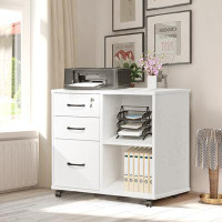 Latitude Run® Cainen 3-Drawer Mobile Lateral Filing Cabinet