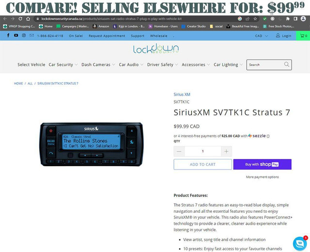 SiriusXM® SV7TK1C Stratus 7 Radio with Vehicle Kit in Audio & GPS - Image 3