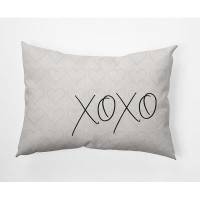 Trinx Ethanpaul XOXO With Hearts No Pattern Lumbar Pillow