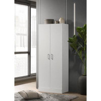 Ebern Designs White 60" Height Simplistic Modern Double Door Storage Cabinet-60" H x 12" W x 23.5" D