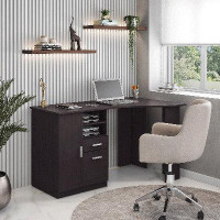 Latitude Run® Classic Desk With Storage, Espresso