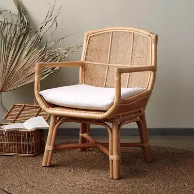 Rosalind Wheeler 34"H Naturalwood-Colour Wicker Armchair Accent Chairs