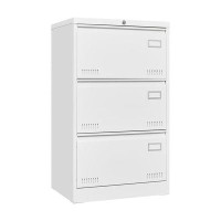 Latitude Run® Filing Cabinet Lateral File Cabinet 3 Drawer, White Filing Cabinets With Lock, Locking Metal File Cabinets
