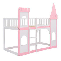 Harriet Bee Twin Over Twin Castle Bunk Bed With Ladder