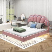 Ebern Designs Queen Upholstered Smart LED Bed Frame