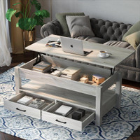 NEW GRAY COFFEE LIFT TABLE &amp; STORAGE 11620G